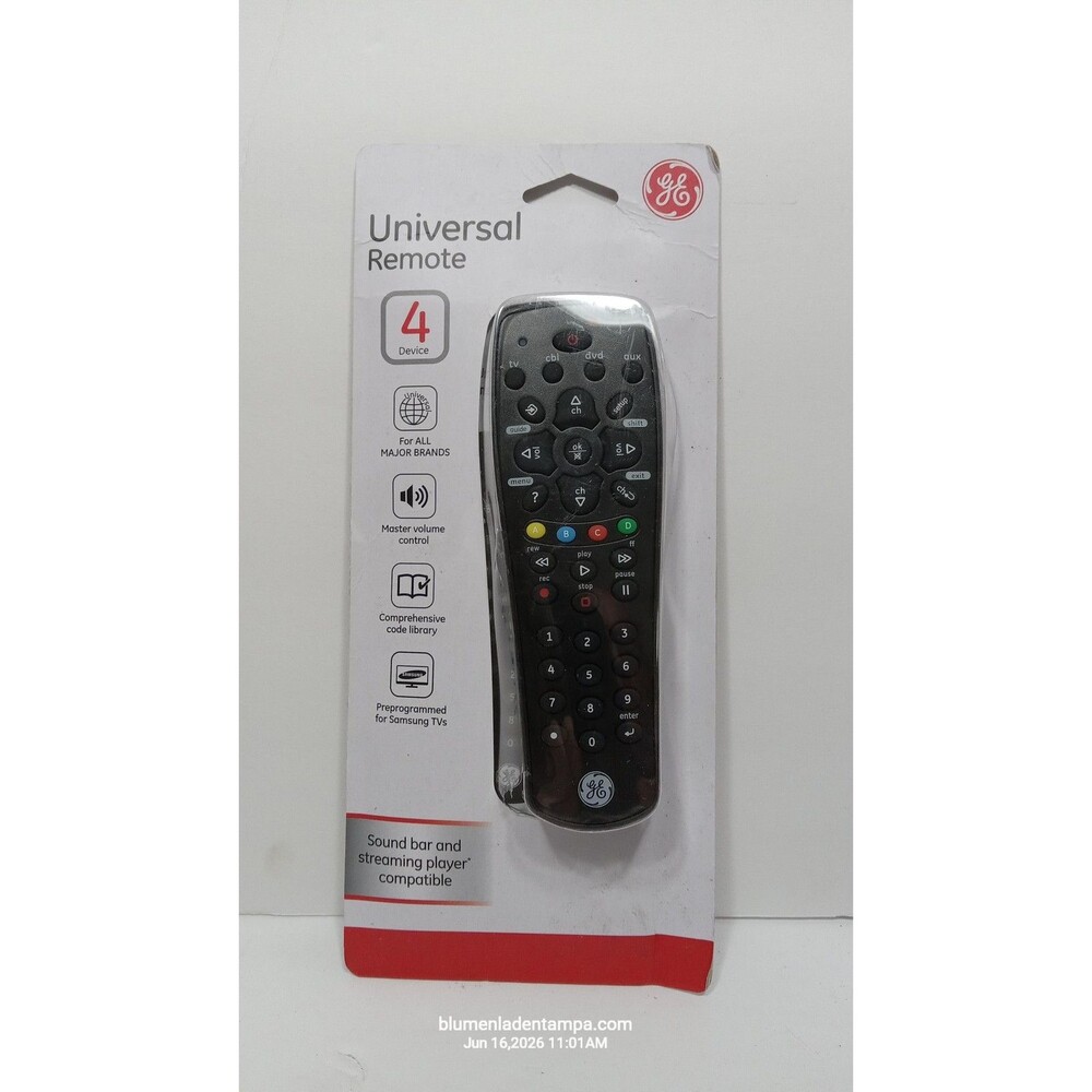 GE Home Theater Remote Control Black Logitech Harmony 300 Universal 4-Device
